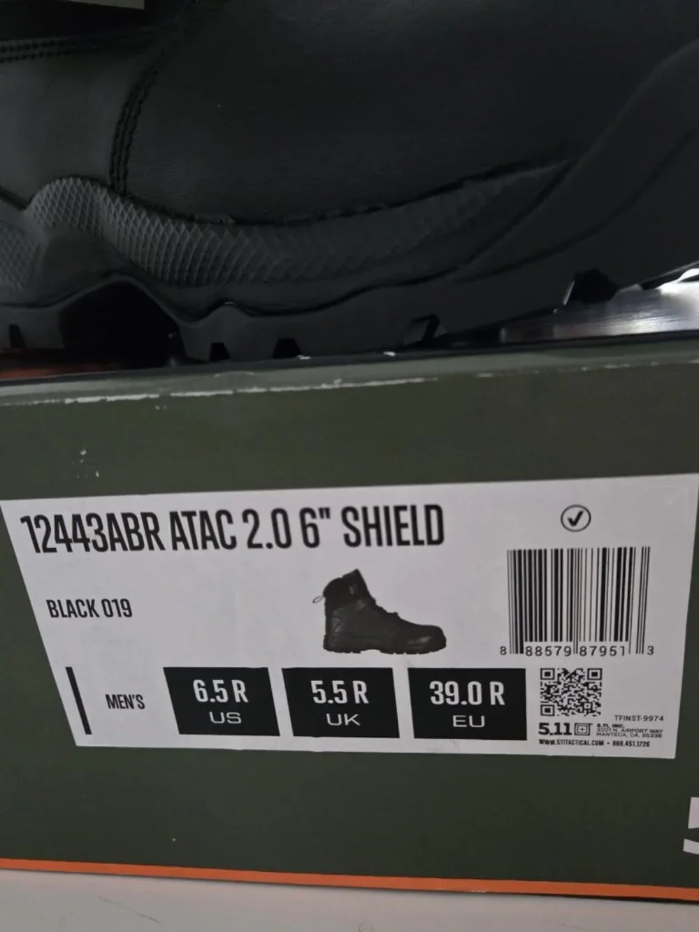 5.11 Tactical ATAC 2.0 6” Shield Boots Black Men’s 6.5 EU 39